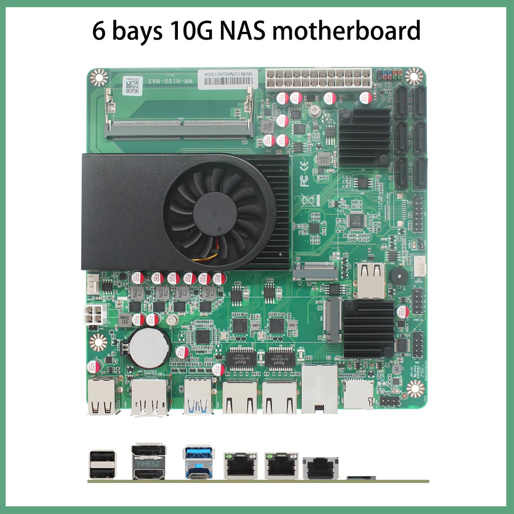 Nas Motherboard N100 6 Sata - N100/i3-N305 6 Bays 10G NAS Motherboard