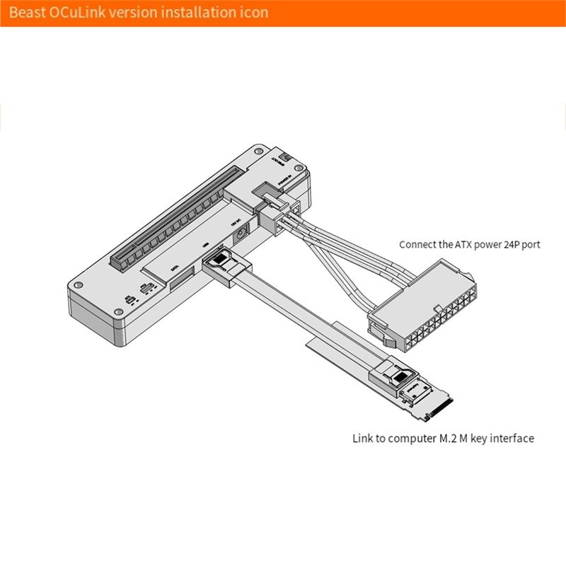 AY14 -M.2 MKEY To OCULINK Adap - External Gpu Dock Pcie 4.0 Oculink 评论和价格